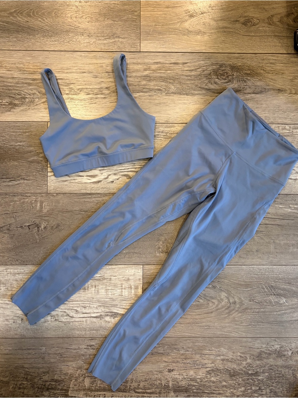 Light Blue Sports Bra & Leggings Set